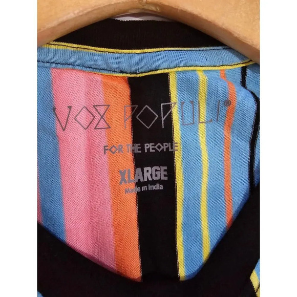 Vox Populi for the People adult Unisex colorful striped short sleeves tshirt  xl - Picture 6 of 8